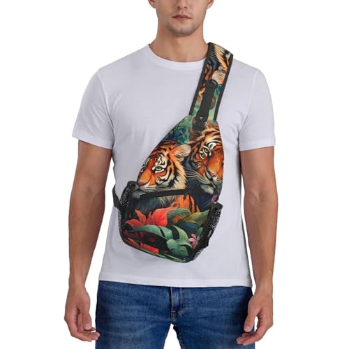 Bolso Cruzado Forest Tiger Patterns Unisex Ligero miniatura 7
