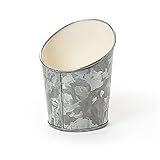 G.E.T. Enterprises GC-34-GG/IV 3.5' Angled Galvanized French Fry Cup, Galvanized Gray with Ivory Interior