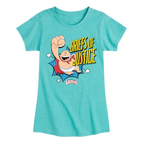 HYBRID APPAREL Captain Underpants - Briefs of Justice - Toddler & Youth Girls Short Sleeve Graphic T-Shirt