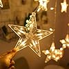 One94Store Star Curtain LED String Lights – 138 LED, 8 Flash Modes, Warm White Copper Wire Fairy Lights for Window, Wall, Garden, Diwali, Christmas, Wedding & Home Decoration (3 Meter) #4