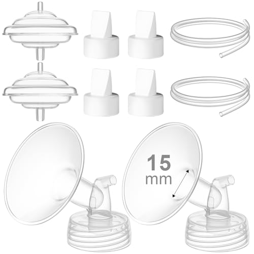 Image of Breast Pump Accessories Kit - 15mm Flange Set Compatible with Spectra S1 /S2 /Motif Luna, Includes Valves, Tubing & Backflow Protectors