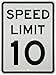 Brady 94211 24" Height, 18" Width, B-959 Reflective Aluminum, Standard Traffic Sign, Legend "Speed Limit 10 Mph"