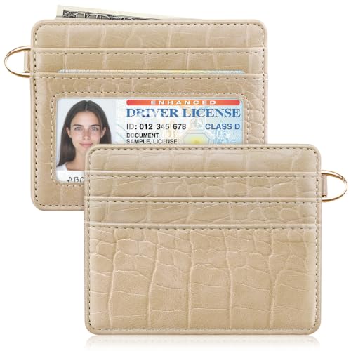 Image of Slim Credit Card Holder Crocodile Wallet Women Thin Wallets