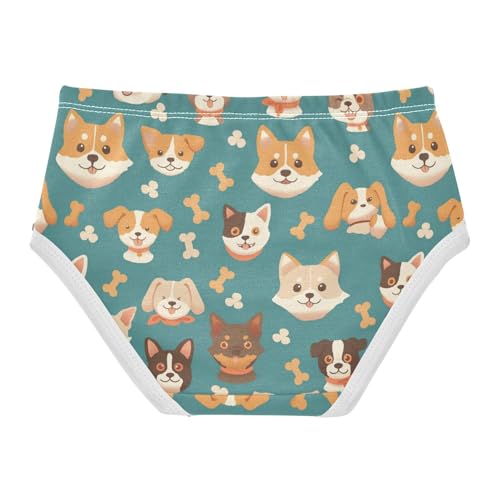 Wusikd Dog Cat Faces Girls' Underwear Cotton Girls Briefs Soft Toddler Underwear 2T2