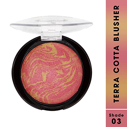 Image of FASHION COLOUR Waterproof Tera Cotta Blusher | Long Lasting, Lightweight Makeup Blusher for Face | Excellent Blending Powder | Creamy | 16g | Shade 03