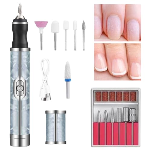 Taladro de listas de uñas, archivo de uñas eléctrico,Máquina de archivos de uñas de 20000rpm | Accesorios de manicura recargables para el USB, herramienta de para esmalte de gel y uñas acrílicas.