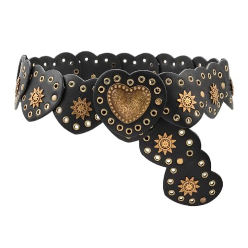 Ceinture creuse western punk cowboy sur une robe noire de soirée