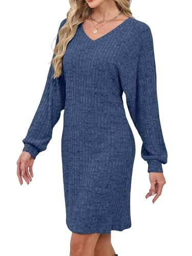 Grace's Secret Womens Ribbed Knit Sweater Dress Long Sleeve Casual Fall Winter Dresses 20253
