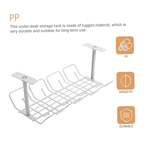 UKCOCO Canasta de almacenamiento para cables bajo escritorio Gris, estante colgante organizador de cables para oficina, cocina y dormitorio, gestión fácil de cableado miniatura 7