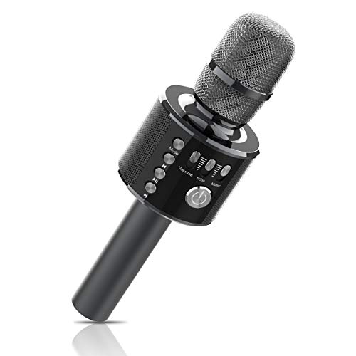Micro Karaoké, Xpreen Micro Bluetooth Microphone sans Fil - Micro Enfant Microphone Karaoké Portable pour Voiture, Micro Chant à Domicile