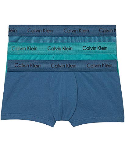 Calvin Klein Men's Cotton Stretch Multipack Trunks, Crater Heather/Stripe/Amazonite, M