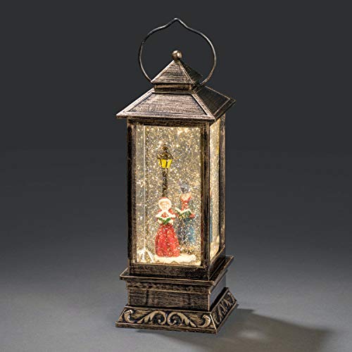 Konstsmide Lantern Dickensian Carol Singers, Water Filled, Warm White LED : Battery Operated & Timer : 2864-000
