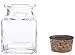 Kate Aspen, Square Glass Favor Jar, with Cork Stopper, Petite Treat, 12 Count (12PCS)