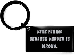 Kite Flying Gifts for Friends, Kite Flying Because Murder is Wrong, Cute Kite Flying Keychain, Black Keyring from Friends, Funny Kite Flying Gifts, Kite Flying Gifts for, Unique Kite Flying Gifts,