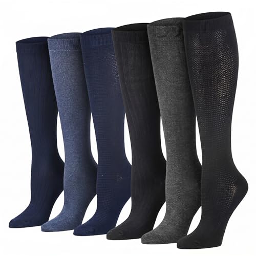 Image of Tipi Toe Women's Knee High Socks 6 Pack - Colorful Funky Patterned Long Socks, Soft & Comfortable Everyday Wear