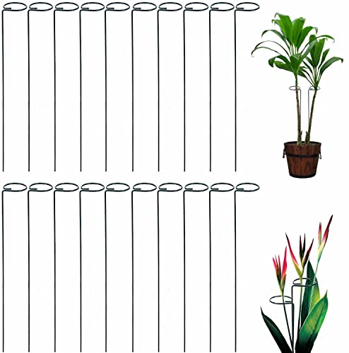 Tingyuan 24 Inches Single Stem Plant Support Stakes Steel Garden Stakes Plant Atem Support Pack of 20