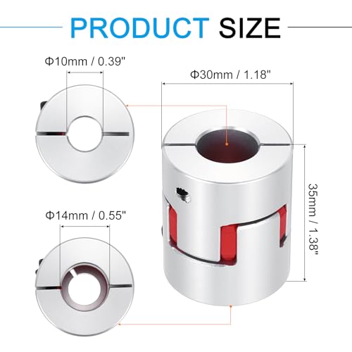 Acoplamiento flexible de araña 10mm a 14mm conector de junta de eje de aluminio 2