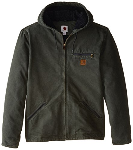 Carhartt Men's Big & Tall Sherpa Lined Sandstone Sierra Jacket J141,Moss,X-Large Tall