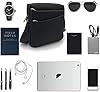 ELIOX Sacoche Homme Sac à Bandoulière Réglable Pour iPad Tablette Jusqu'à 8,5 pouces Messenger étanche à L'eau Pour Les Voyages D'affaires Bureau D'affaires Et Usage Quotidien Noir #5