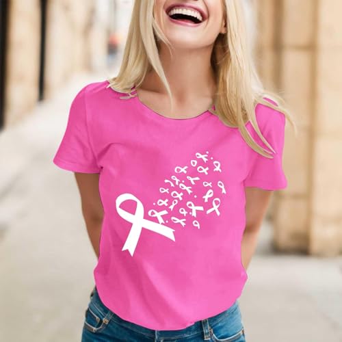 Breast Cancer Shirts for Women Pink Ribbon Breast Cancer Awareness Support Tees Inspirational Survivor Gifts Shirt - image 2