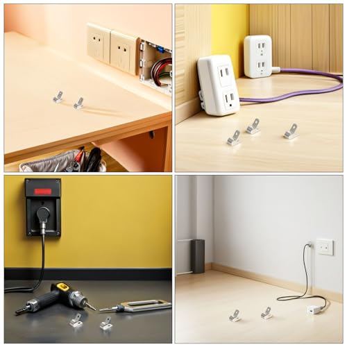 Abrazaderas de cable de aluminio NUOBESTY solución a cables sueltos con clips de pared 4