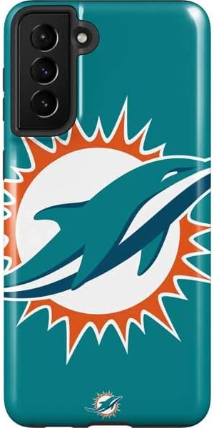 Skinit Pro Phone Case Compatible with Galaxy S21 FE - Officially Licensed NFL Miami Dolphins Large Logo Design
