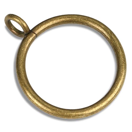 Awoin 14 PCS 1.25-Inch Antique Brass Eyelet Curtain Rings, This 1 1/4 Inch Small Size Curtain Rod Rings Can Fit Up to 1.0-Inch Curtain Panels (ERB10)