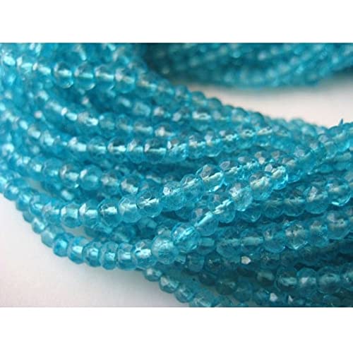 LKBEADS 10 pasm, powlekane koraliki kwarcowe, niebieski az Color, mikro fasetowane koraliki Rondelle, 4 mm koraliki, 14 cali