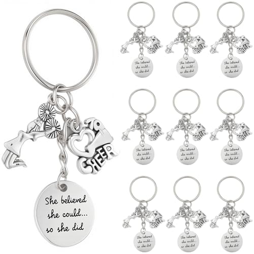 Porte-clés pom-pom girl en métal argenté pour bijoux et accessoires