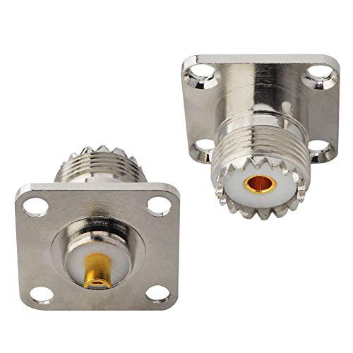 Boobrie Uhf Female So239 4-Hole Panel Chassis Mount Flange Panel Mount Adapter Solder Cup Rf Coaxial Coax Connector Adapter For Pl259 Male Plug Pack Of 2 #TOP5
