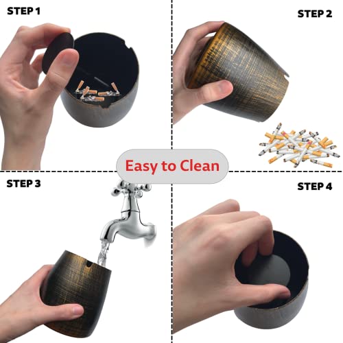 Wusifie Large Ashtray With Lid For Cigarette - Outdoor Ash Tray Sets, Ashtrays For Cigarettes Outdoor, Windproof Smokeless Large Ash Tray For Home, Ashtray For Weed, Cigar Ashtrays #TOP5