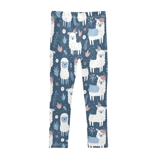 White Alpacas O Girls Leggings Athletic Pants Tights Stretch Bottom2