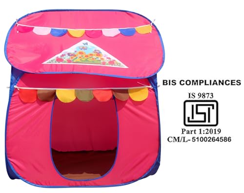 Image of Homecute Foldable Pop Up Hut Type Kids Toys Play Tent House for Boys and Girls (Medium Size Pink)