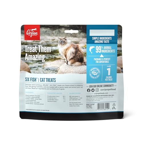Orijen Six-Fish Freeze-dried Cat Treats 1.25 Oz