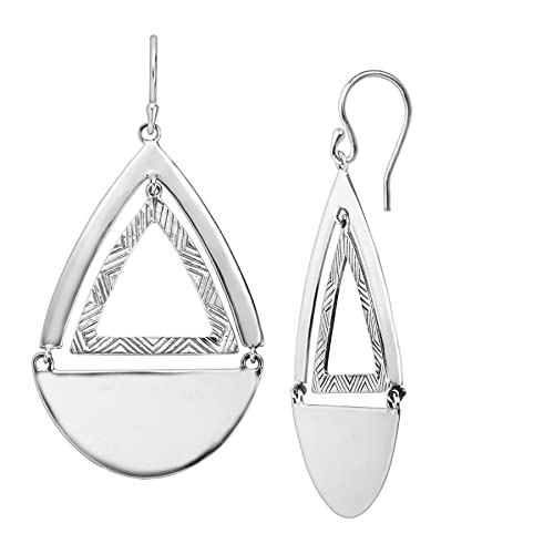 Silpada 'Good Shape' Cut-Out Hinged Drop Earrings in Sterling Silver