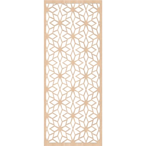 Image of Lake Decorative Pierced Fretwork Wood Wall Panels, 15 3 /8 inchW x 39 3 /8 inchH x 1 /4 inchT, Red Oak