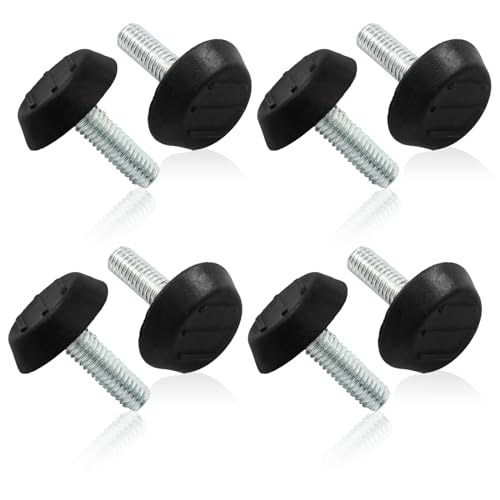 Zorveiio 8 Pcs Furniture Levelers M6 x 20mm, Black Adjuster