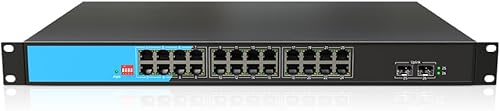 Miniatura 1 de Switch PoE Gigabit de 24 puertos no administrado, con 24 puertos PoE+ y 2 ranuras SFP, alimentación incorporada de 300 W, compatible con