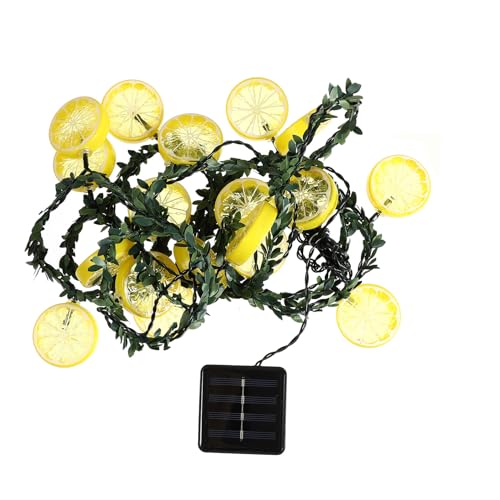 Luces solares LED con diseño de vid limón 5m 20 bombillas blanca cálida