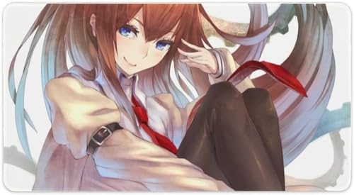 マウスパッド ゲーミング 大型 STEINS GATE シュタインズ・ゲート 牧瀬紅莉栖 テーブルマット すべり止め デスクパッド 耐高温性 光学式マウス エッジングデザイン ゲーミングマウスパッド マウスの精密度を上がる 柔らかい 快適 ラップトップマット 耐油性 パソコンマット 天然ゴム 薄い お手入れ簡単 ゲーム 業務用 おしゃれ ギフト 装飾品 40X75cmの商品画像（Amazon）