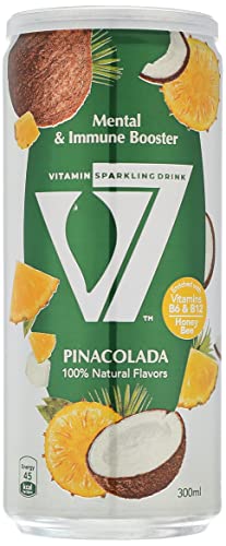مشروب فيتامين فوار من V7 بنكهات طبيعية 100% - بينا كولادا، 3...