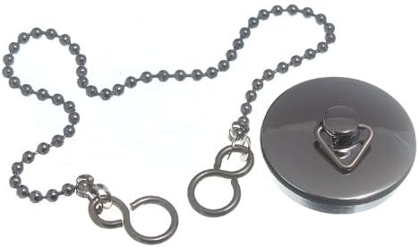 3 X Chrome Plated Metal Basin & Bath Plugs with 300mm Chrome Chain