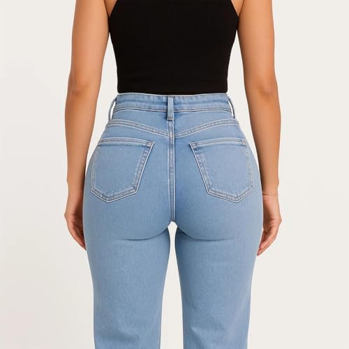 Valvari Mid-Low Rise Stretch Jeans,Valvari Jeans,Tummy Control Baggy Straight Leg2