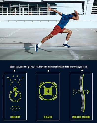 Kinglaman 1/5 Pack Mesh Workout Shirts for Men Dry Fit Gym Quick Dry Athletic Short Sleeve Sports T-Shirt Moisture Wicking - Image 4