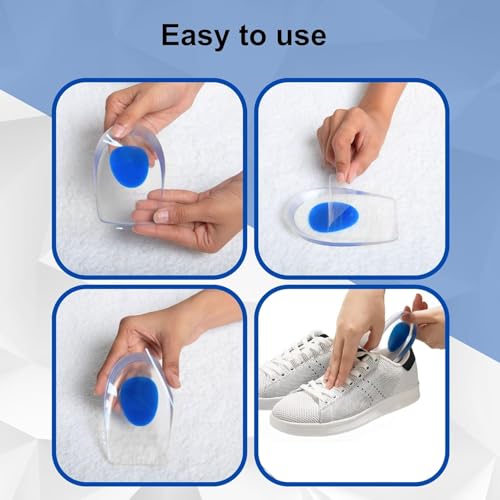 Image of Silicone Gel Heel cups Heel Pad for Heel Ankle Pain Heel Spur Shoe Support Pad for Men and Women | 1 Pair