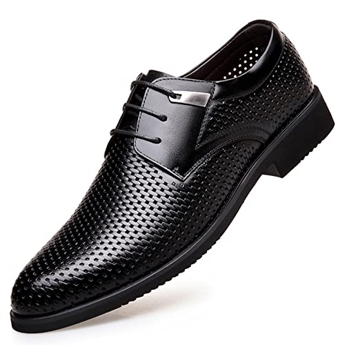 Zapatos de cuero casual de hombres marrones: calzado de vestir masculino talla 10.5