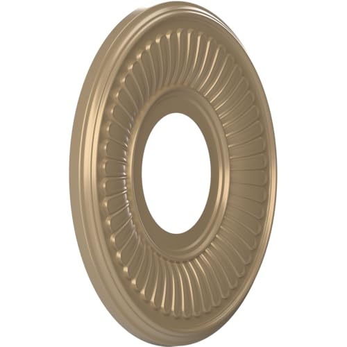 Image of Ekena Millwork 10 inchOD x 3 1 /2 inchID x 3 /4 inchP Berkshire Thermoformed PVC Ceiling Medallion (Fits Canopies up to 4 1 /2 inch), Universal Metallic Champagne Mist