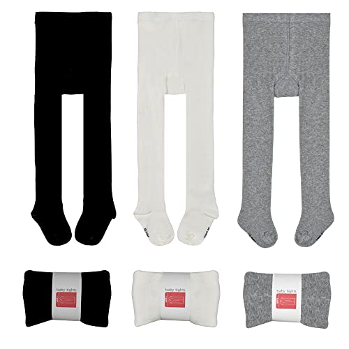 4 Stück Baby Strumpfhosen Ohne Füße - Baumwolle Gerippt Mit Rüschen Für Mädchen & Jungen