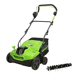 Greenworks 40 V 2-in-1 accu verticuteerder en gazonbeluchter GD40SC36 (Li-Ion 40V 36cm werkbreedte met vijf centraal…