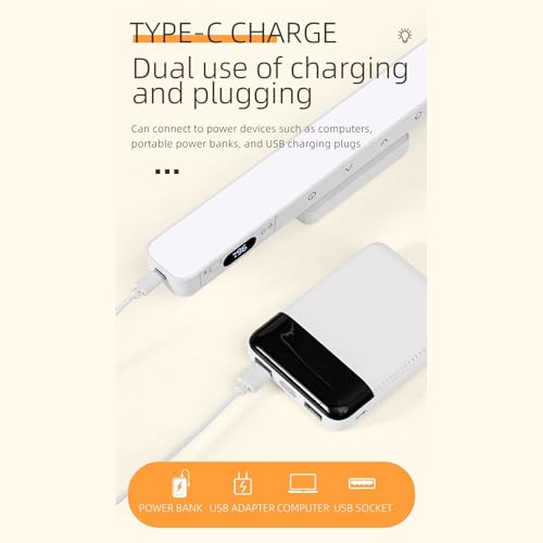 Iluminación Debajo Del Gabinete - Lámpara LED Magnética Regulable De 11,4 Pulgadas, 5 Temperaturas De Color Recargable 2500 MAh Con Control Remoto, Carga USB Táctil | Escritorio Casa Armario Mesita De - imagen 7